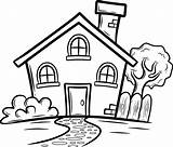 House Drawing For Colouring sketch template