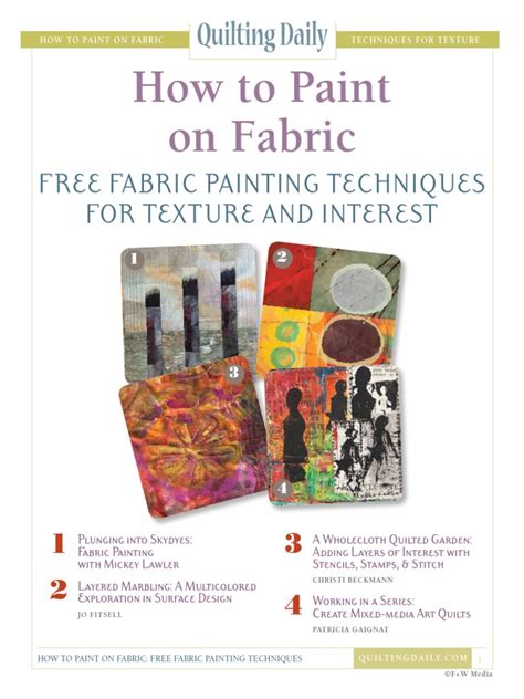 How To Paint On Fabric - Free Fabric Painting Techniques For Texture ...