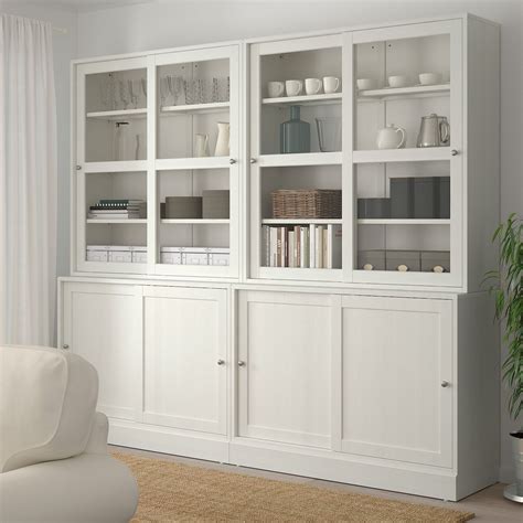 HAVSTA storage with sliding glass doors, white, 951/4x181/2x831/2" - IKEA | Glass cabinet doors ...