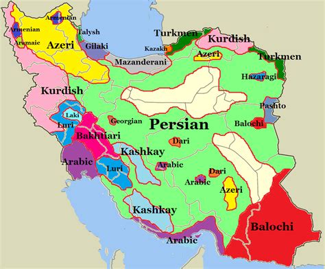 Iran, languages | Language map, Geography map, Map