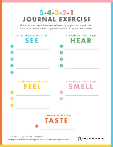 Five Senses Mindfulness Exercise (Free Download) | Therapy worksheets, Coping skills, Coping ...