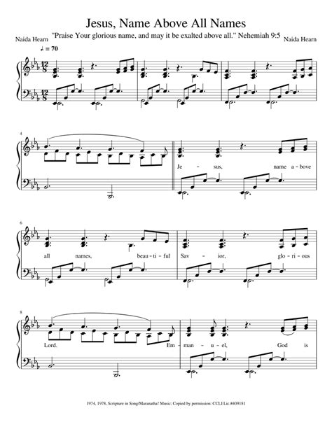 Jesus Name Above All Names HEARN Sheet music for Cello | Download free in PDF or MIDI ...