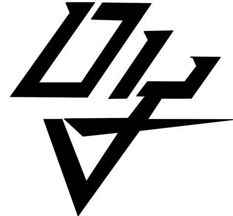 Black and White V with Up Arrow