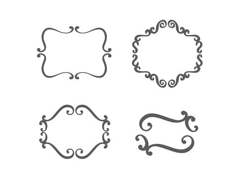 Vector vintage set of border frames engraving with retro ornament in antique rococo style ...