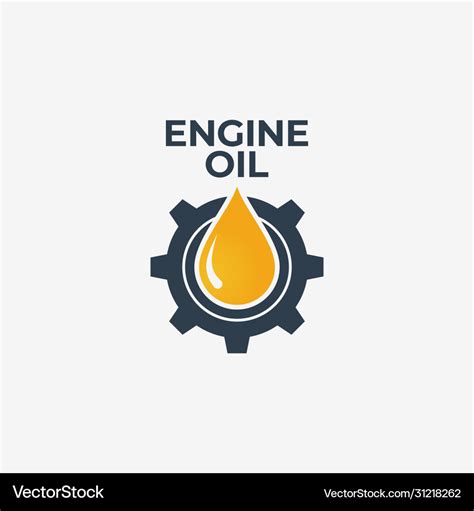 Engine oil logo gear with oil on white Royalty Free Vector