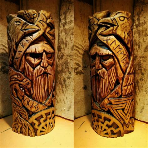 Odin woodcarved statue Norse Pantheon Allfather Wotan | Etsy