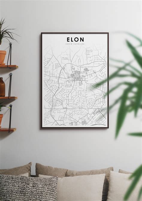 Elon NC Map Print North Carolina USA Map Art Poster Elon - Etsy