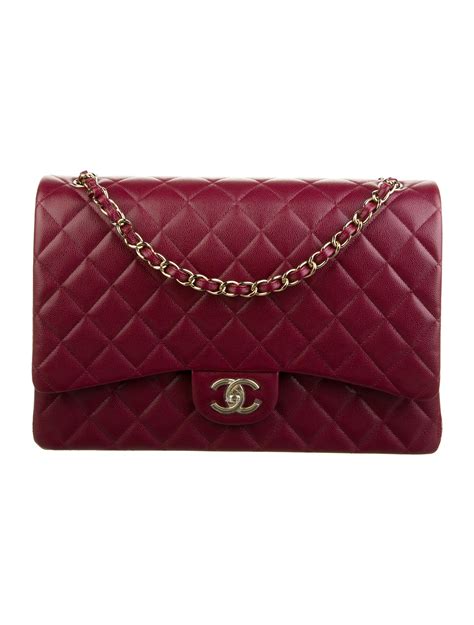 Chanel 2023 Caviar Maxi Classic Double Flap Bag - Burgundy Shoulder Bags, Handbags - CHA899126 ...