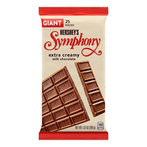 Hershey's Symphony Milk Chocolate Giant Candy, Bar 7.37 oz, 25 Pieces - Walmart.com