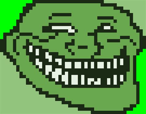 Troll face outline from epic dank memes pixel art