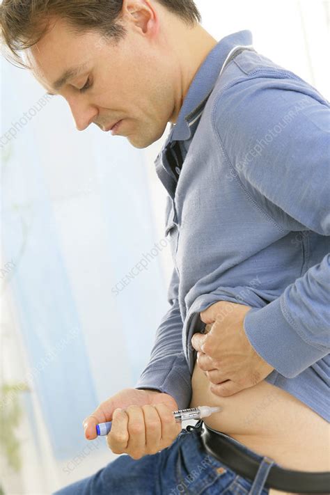 Treating diabetes in a man - Stock Image - C002/0769 - Science Photo Library