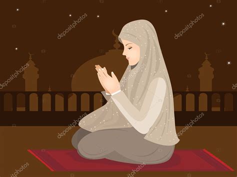 Vector illustration of young muslim girl praying. — Stock Vector © alliesinteract #9669612