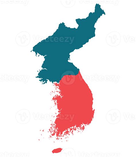 North Korea and South Korea map. Map of Korea. 36283214 PNG