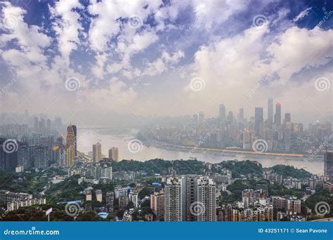 Chongqing, China Skyline stock image. Image of rises - 43251171