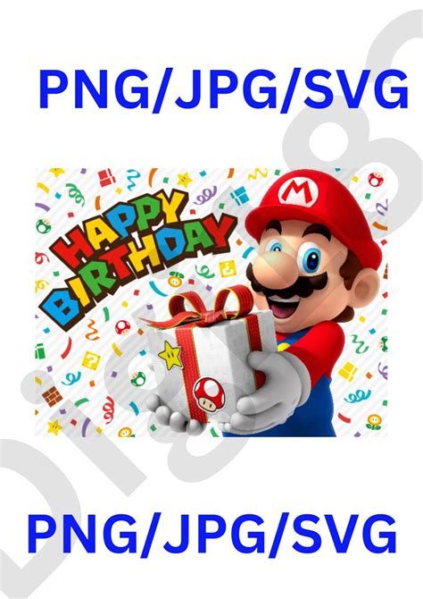 Super Mario/ Happy Birthday SVG, PNG, Jpg/silhouette Cut File/happy ...