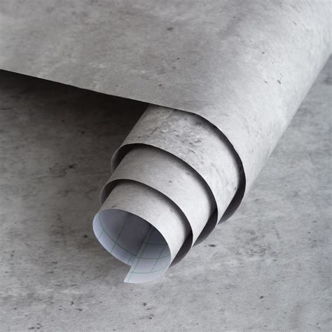 Buy 24"×354" 3D Wide Concrete Wallpaper Peel and Stick Light Grey Concrete Cement Contact Paper ...