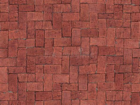 Seamlessly Tiling Red Brick Floor Texture. Stock Image - Image of wall ...