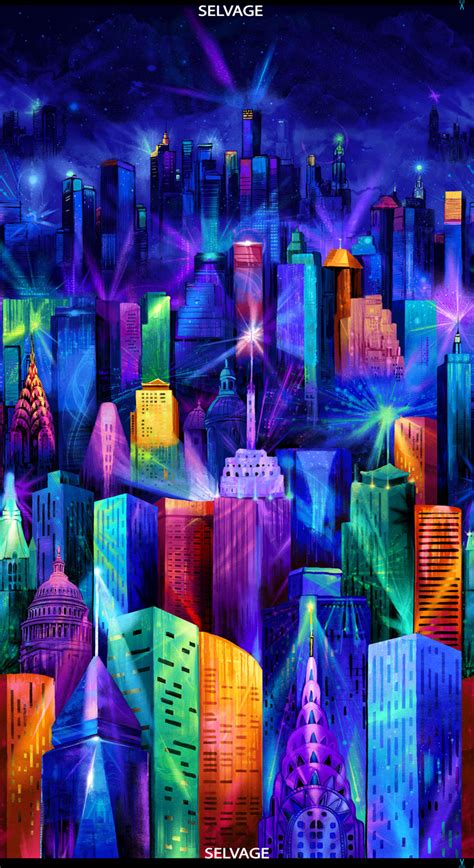 19) Electric Skyline Nightlife City Panel 24x43 - 840035956343