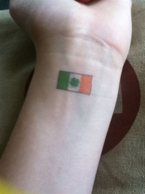 Waving Irish Flag Tattoo