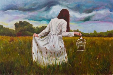 Girl in the field Painting by Meliha Trako | Saatchi Art