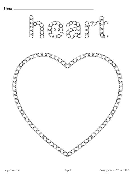 FREE Heart Q-Tip Painting Printable! Shape Worksheets For Preschool, Shapes Worksheets ...