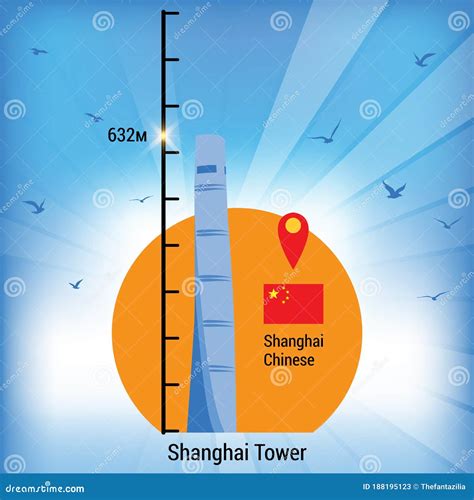 Shanghai Tower In IFC. Tallest Skyscrapers. Vector Infographic. | CartoonDealer.com #188195123
