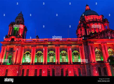 Illuminated Belfast City Hall Stock Photo - Alamy