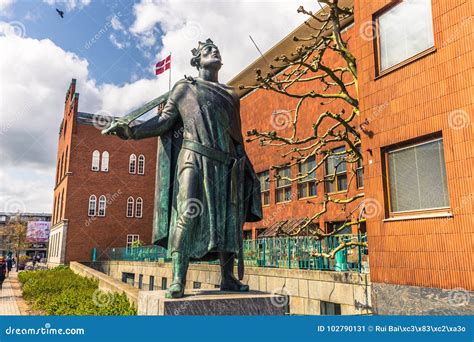 Odense, Denmark - April 29, 2017: Statue of King Cnut the Great Editorial Photo - Image of ...