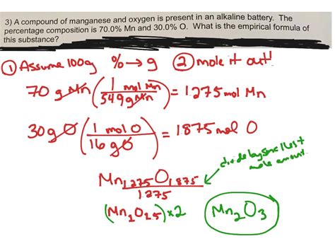 Empirical formula from percent composition | Science, Chemistry | ShowMe