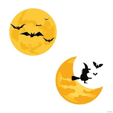 Halloween Moon Vector in Illustrator, SVG, JPG, PNG, EPS - Download ...