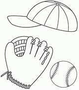 Baseball Glove Cartoon Clipart Mitt Printable Coloring Sketch Page sketch template