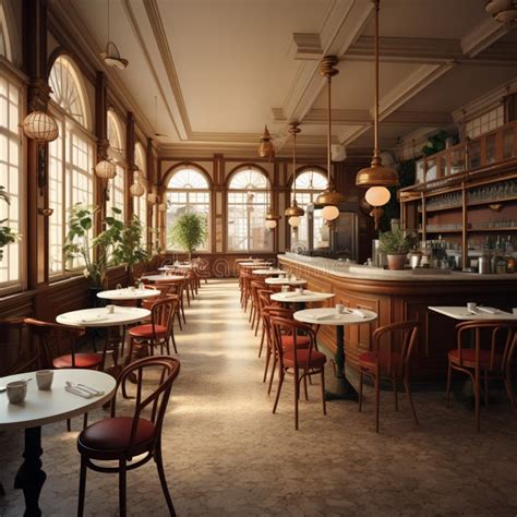 A 3D Rendered French Style Restaurant, Showcasing a Vintage Cafe ...