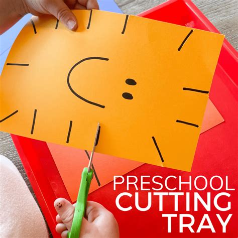 Simple Cutting Tray- Preschool Scissor Skills Activity - Toddler Approved