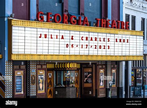 Historic Georgia Theatre in downtown Athens, Georgia, with marquee ...