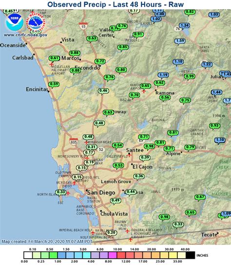 San Diego Weather Center : SAN DIEGO RAIN TOTALS: WEDNESDAY 3-18-2020 TO THURSDAY 3-19-2020