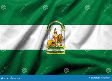 3D Flag of Andalusia satin stock illustration. Illustration of political - 269161358