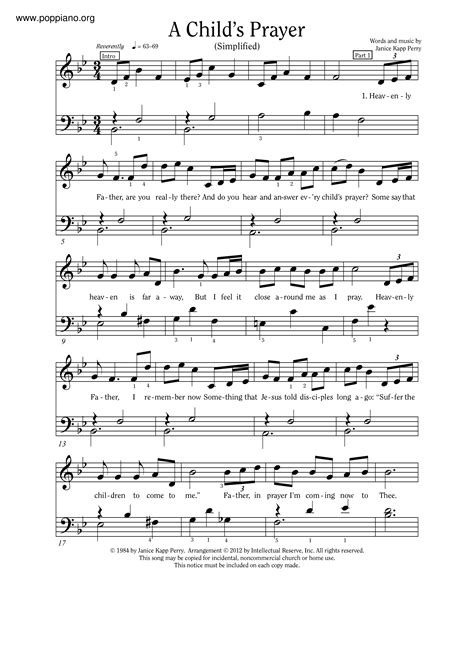 Janice Kapp Perry-A Child's Prayer Sheet Music pdf, - Free Score Download ★