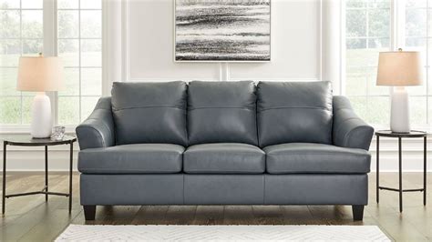 Genoa Leather Queen Sleeper Sofa - Gray | Home Furniture