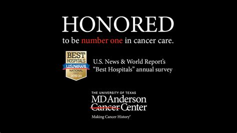 MD Anderson honored to rank as nation’s best hospital for cancer care ...