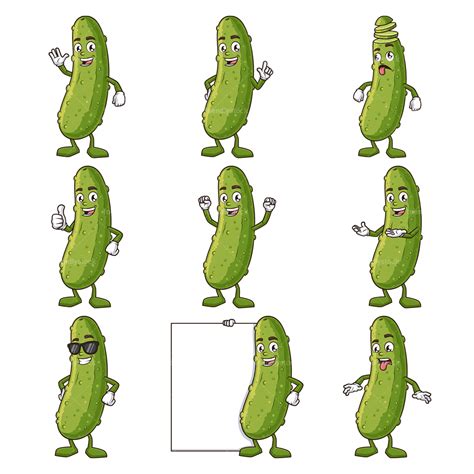 Pickle Cartoon Character Clipart Bundle - FriendlyStock