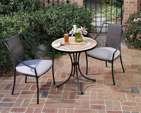 Home Styles 3 Piece Bistro Set With Fishtail Tile Bistro Table And 2 ...