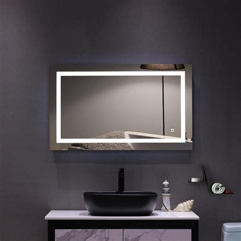 Winado Wall Mounted Bathroom Mirror with LED Lights Lighted Makeup ...