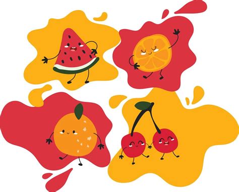 cute dancing fruits 22783962 Vector Art at Vecteezy