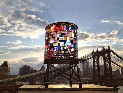 kaleidoscopic watertower by tom fruin | Water tower, Modern stained ...