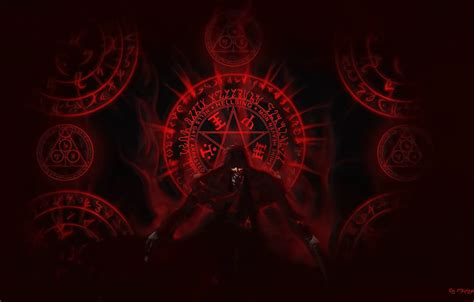 Wallpaper anime, art, vampire, Hellsing, Alucard, Pentagram images for desktop, section сёнэн ...