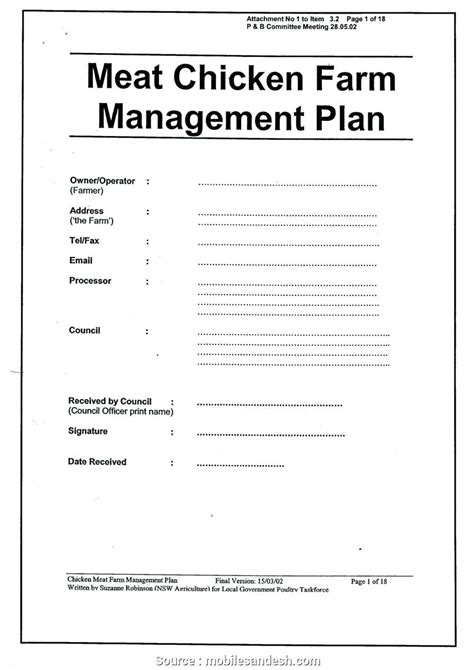 Agriculture Business Plan Template Free