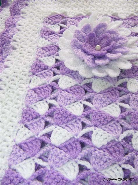 CROCHET PATTERN Baby Blanket Beautiful Lilac by LyubavaCrochet