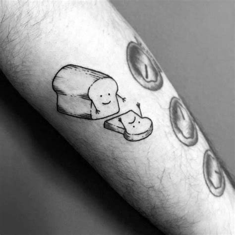 40 Bread Tattoo Ideas for Men - Loaf Designs - - #smalltattoos | Minimalist tattoo, Funny ...