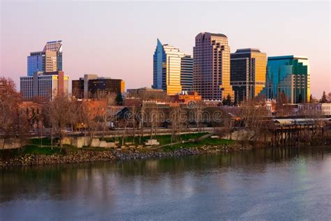 Sacramento skyline stock image. Image of evening, busy - 8105129