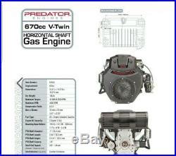 Predator 22 HP 670cc EPA V-Twin Horizontal Shaft Gas Engine